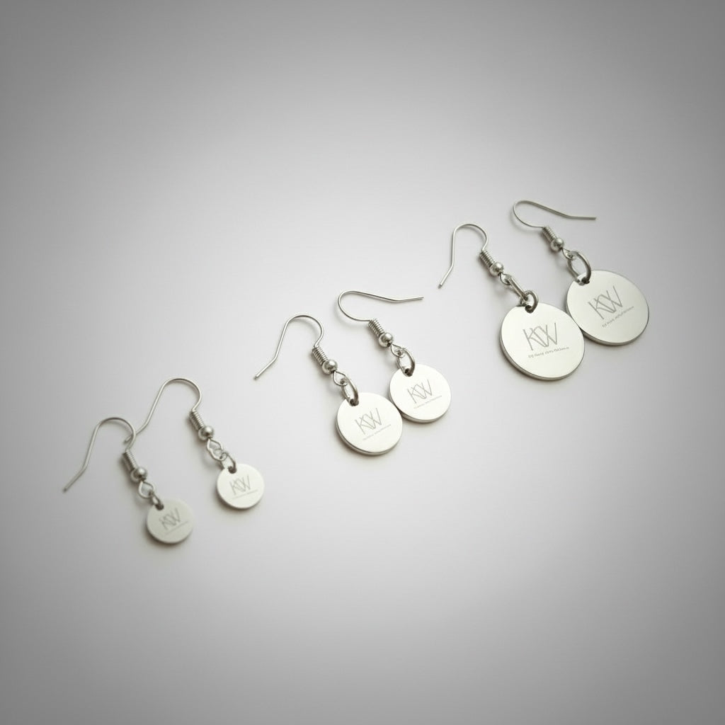 Silver Disc Earring Set