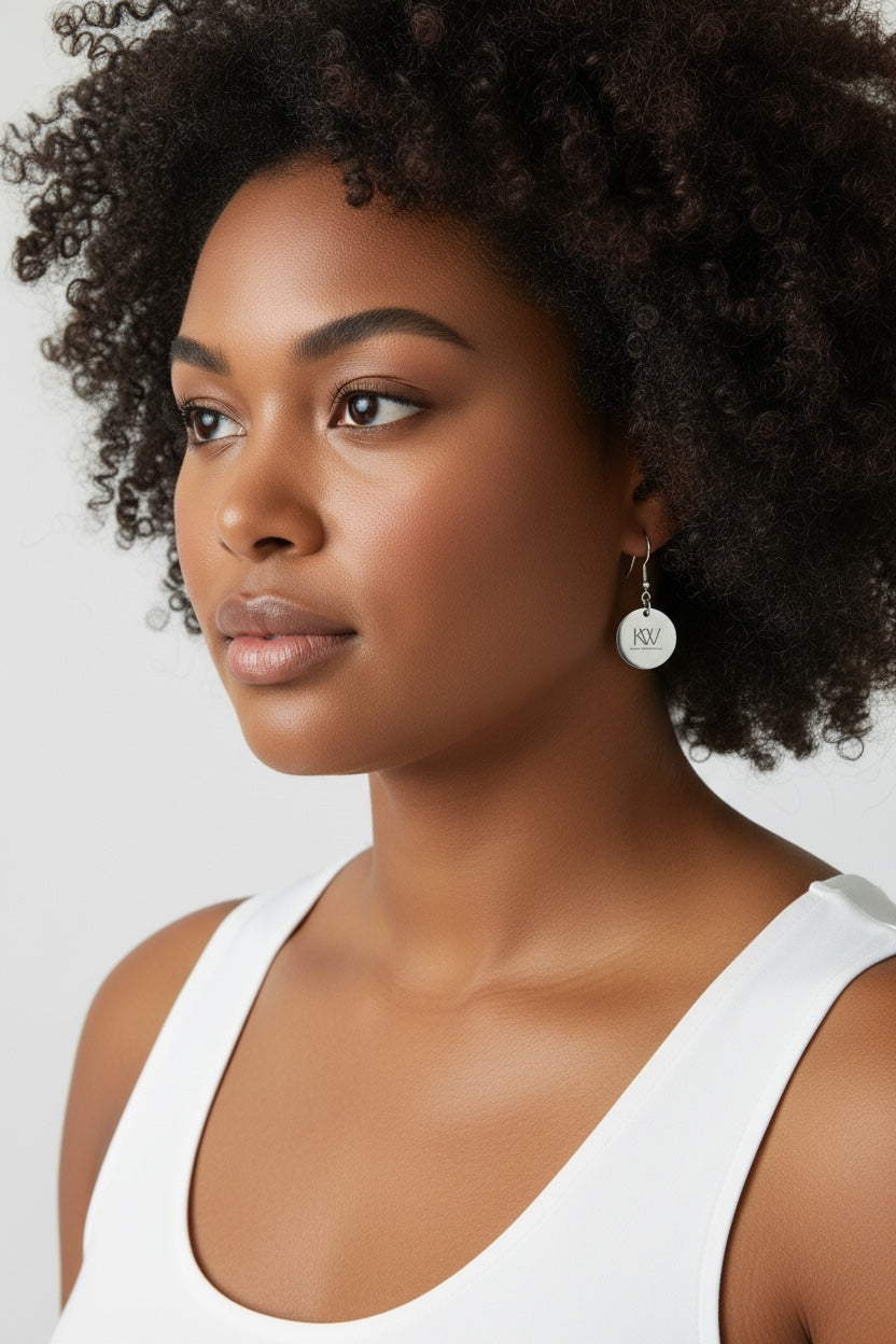 Silver Disc Earring Set