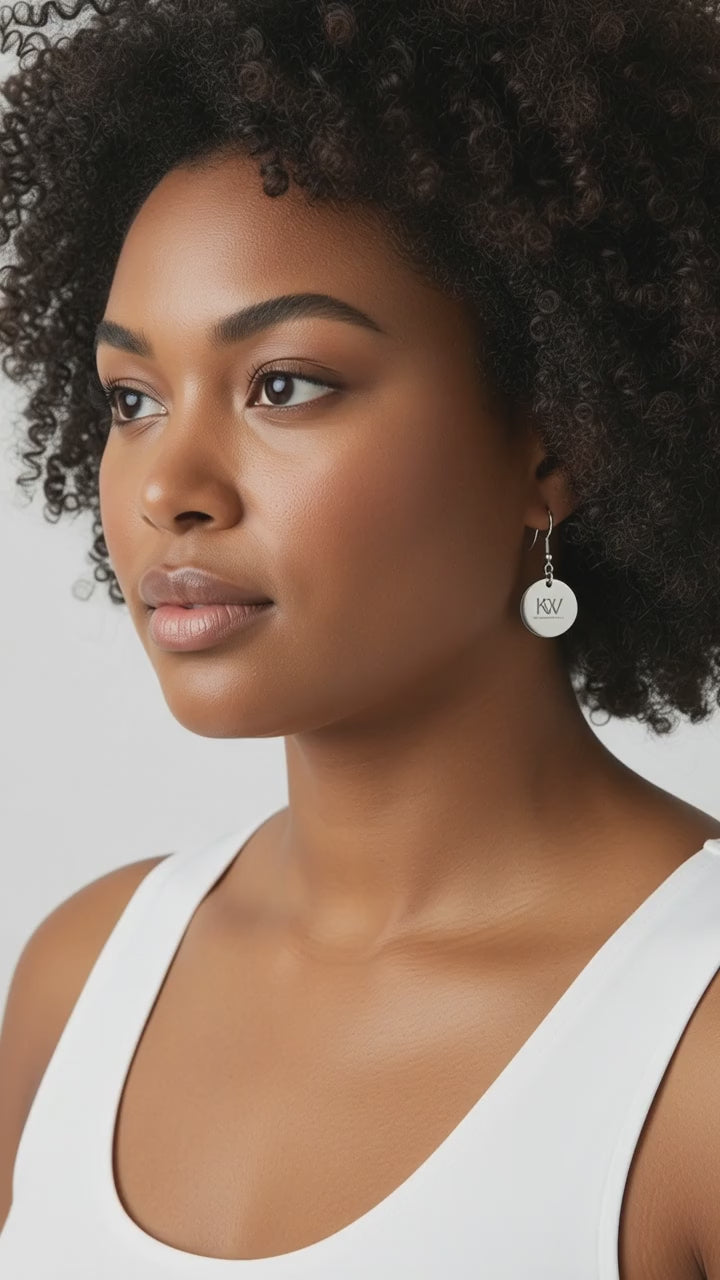 Silver Disc Earring Set