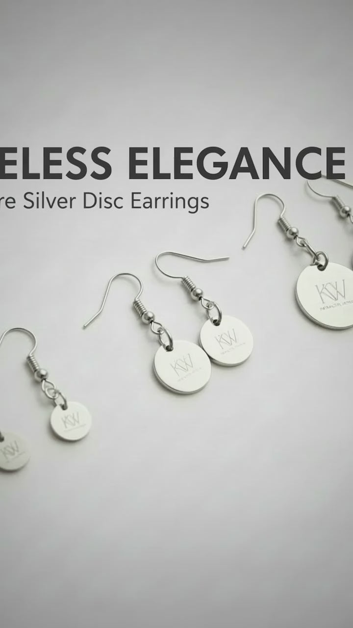 Silver Disc Earring Set